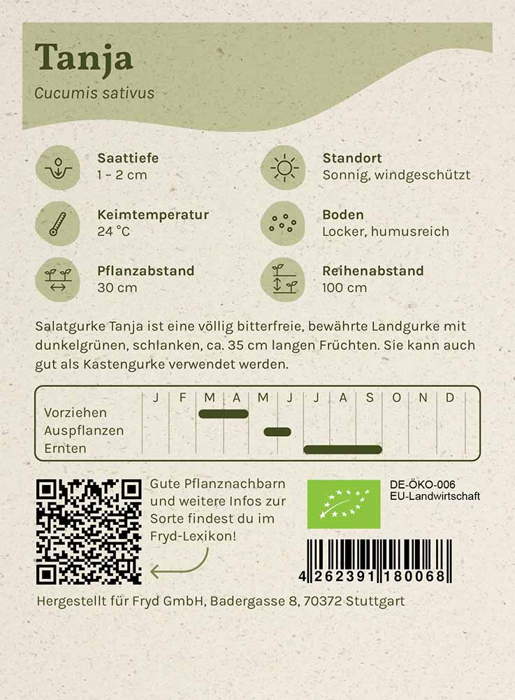 Artikelbild 2 von "Fryd BIO Salatgurke Tanja" aus der Kategorie Salatgurkensamen