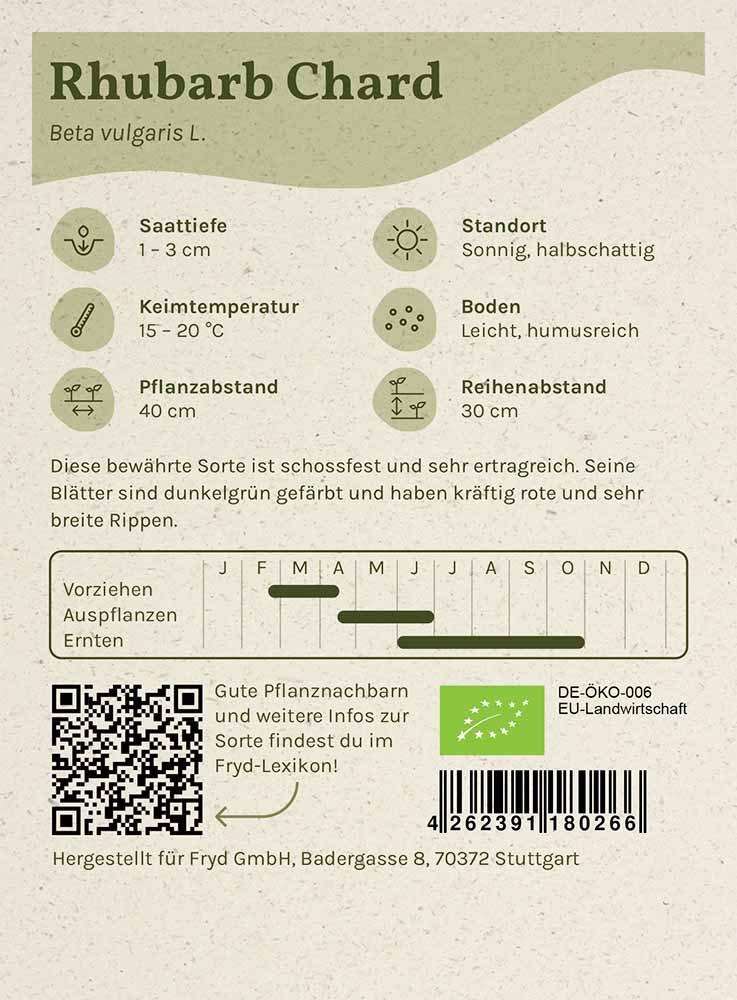Artikelbild 2 von "Fryd BIO Mangold Rhubarb Chard" aus der Kategorie Mangoldsamen