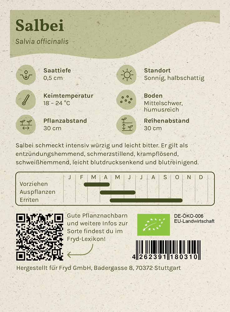 Artikelbild 2 von "Fryd BIO Salbei" aus der Kategorie Salbeisamen