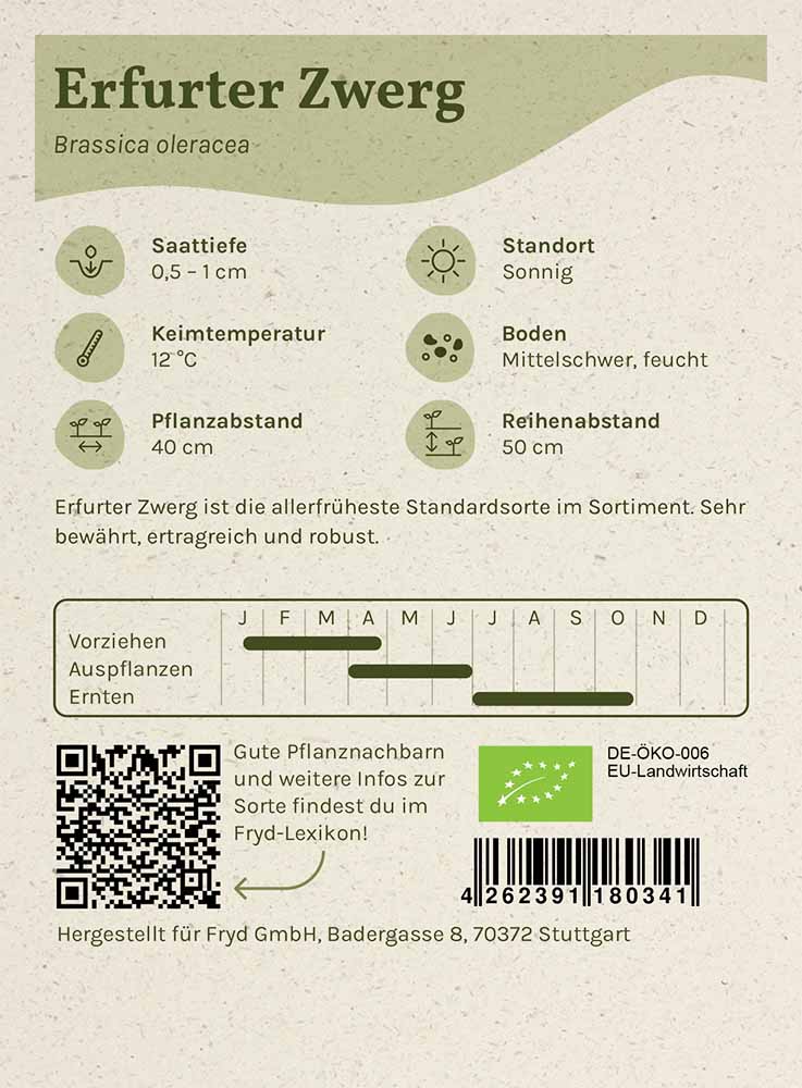 Artikelbild 2 von "Fryd BIO Blumenkohl Erfurter Zwerg" aus der Kategorie Blumenkohlsamen