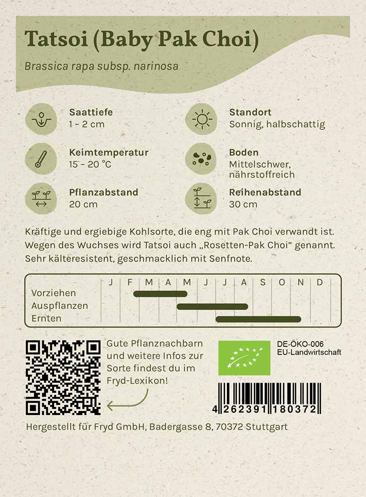 Artikelbild 2 von "Fryd BIO Tatsoi Rosetten-Pak Choi" aus der Kategorie Pak Choisamen