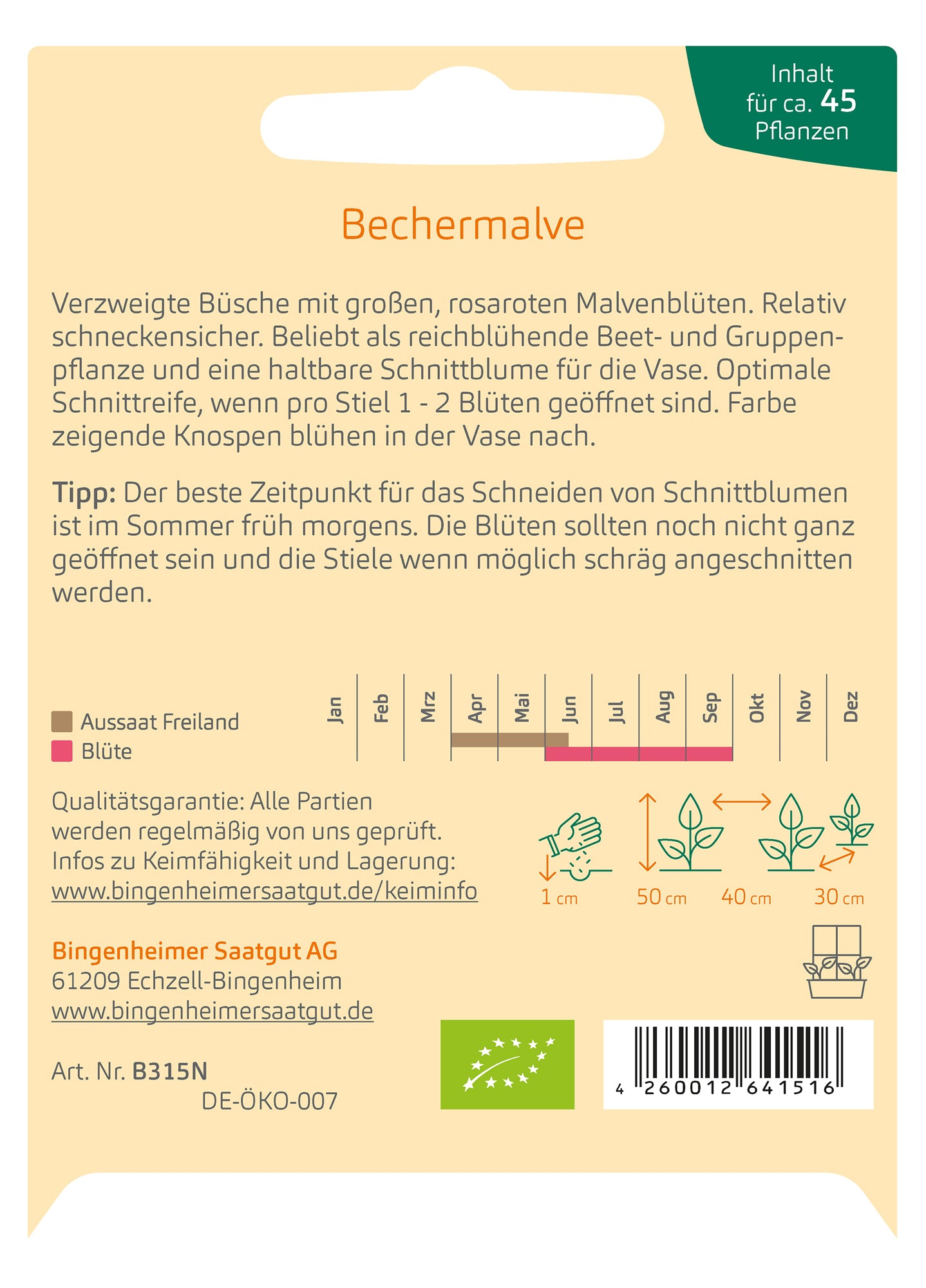 Artikelbild 2 von "BIO Bechermalve" aus der Kategorie Malvensamen