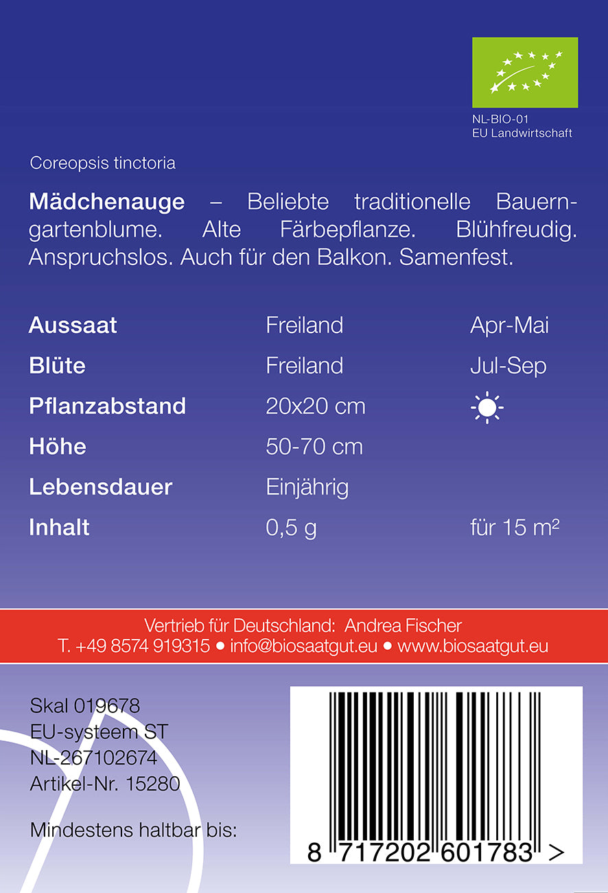 Mädchenauge | BIO Blumensamen von De Bolster