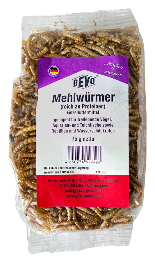 Mehlwürmer getrocknet (75 g) | Mehlwürmer von GEVO