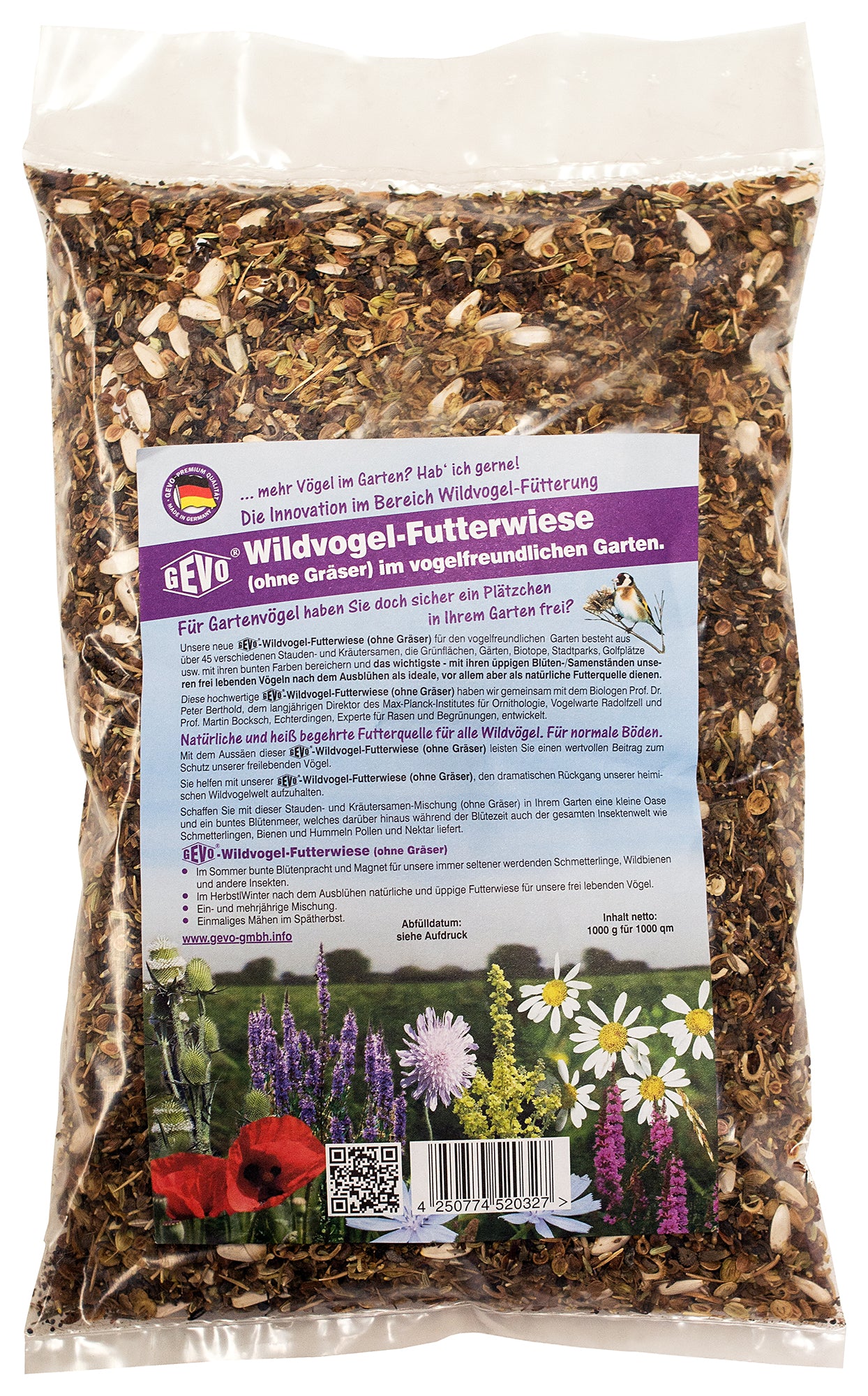 Wildvogel Futterwiese (ohne Aussaathilfe) (1000 m²) | Futterwiese von GEVO