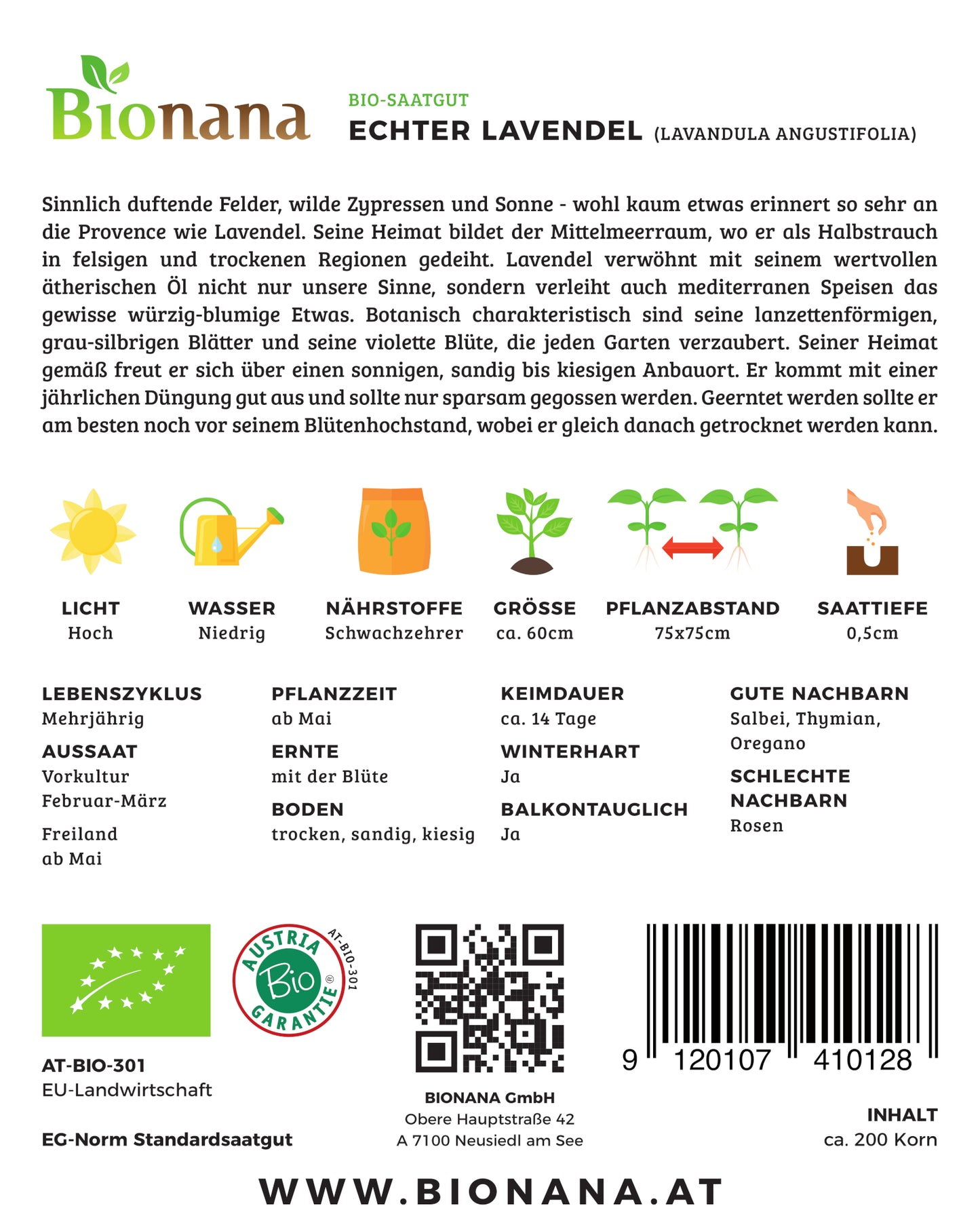 Echter Lavendel | BIO Lavendelsamen von Bionana