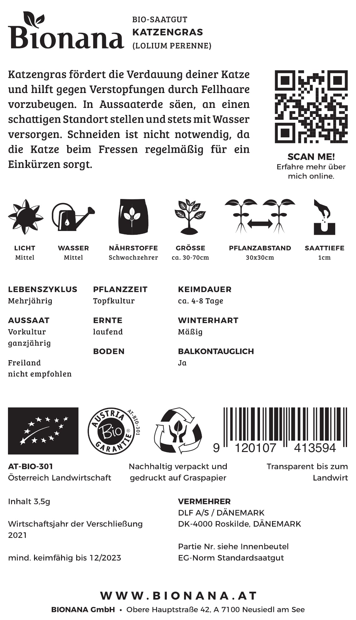 Katzengras | BIO Kleintiersaaten von Bionana