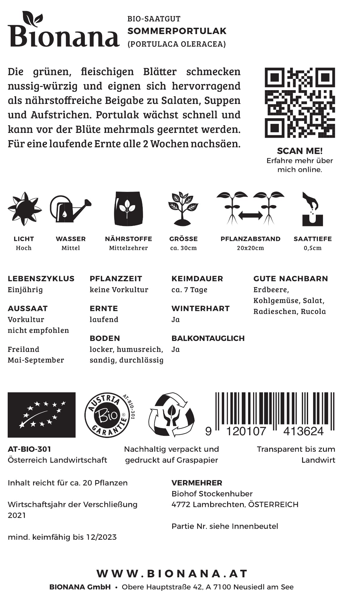 Sommerportulak | BIO Portulaksamen von Bionana