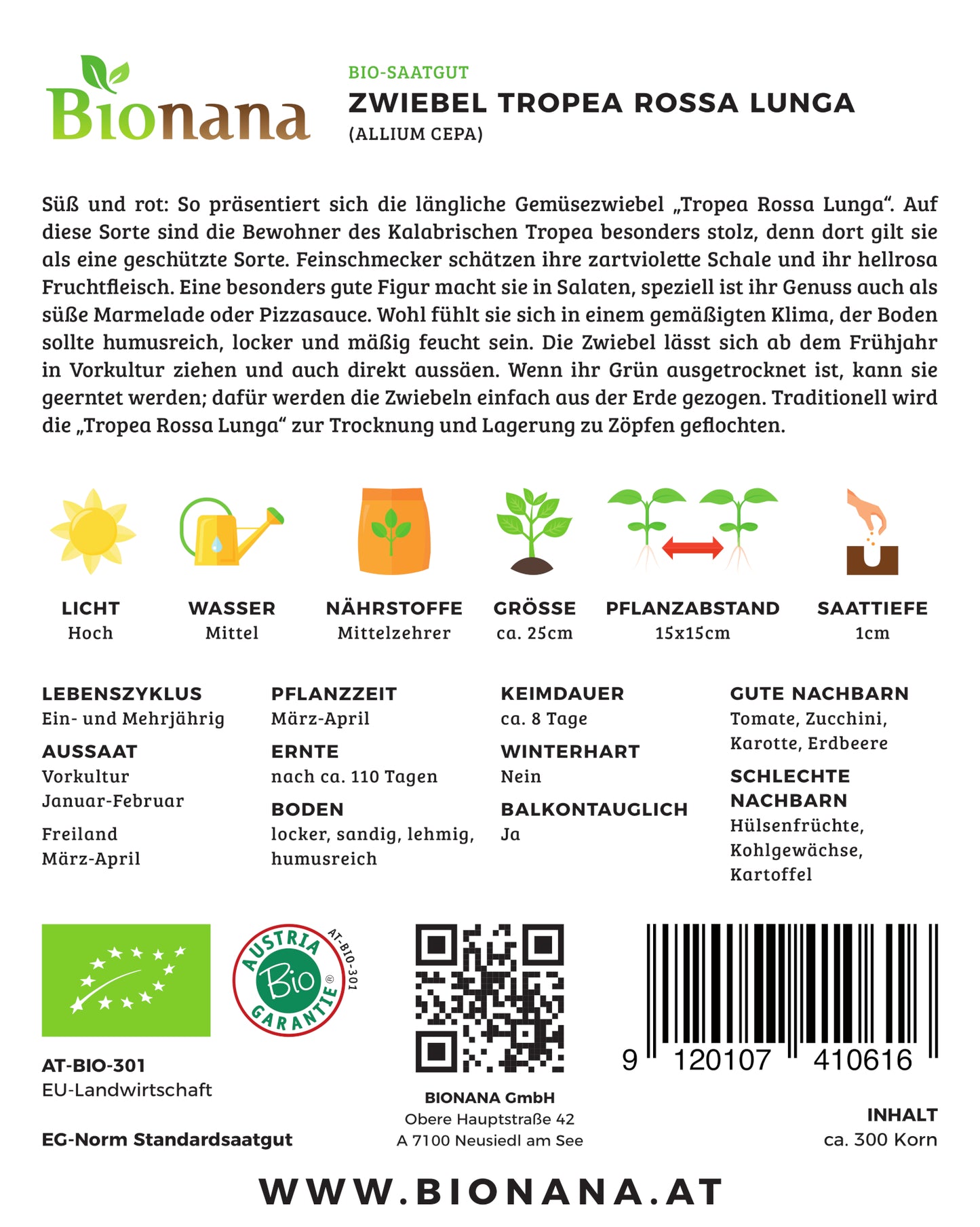 Zwiebel Tropea Rossa Lunga | BIO Zwiebelsamen von Bionana