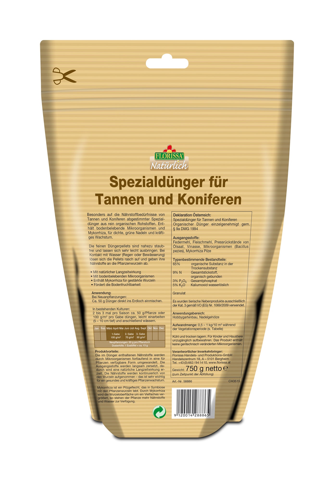 Spezialdünger für Tannen und Koniferen (750 g) | BIO Dünger von Florissa