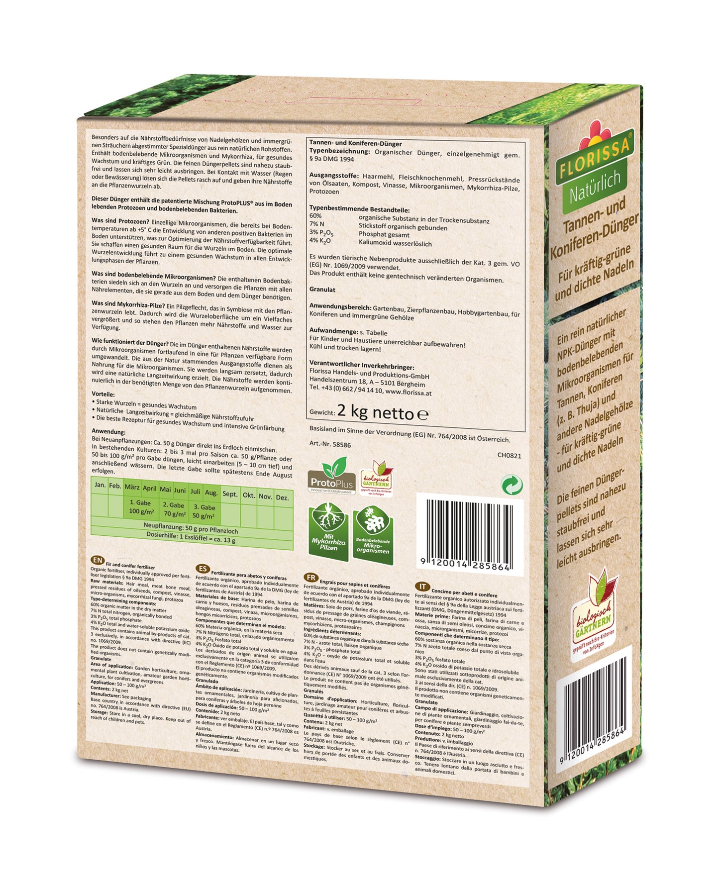 Tannen und Koniferen-Dünger ProtoPlus (2 kg) | BIO Dünger von Florissa