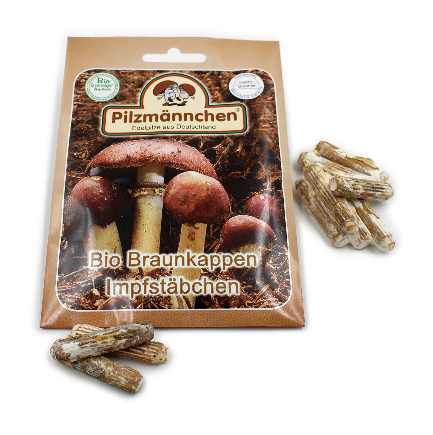 Pilzzuchtset Impfstäbchen Braunkappe (20 Stück) | BIO Pilzzucht von Pilzmännchen