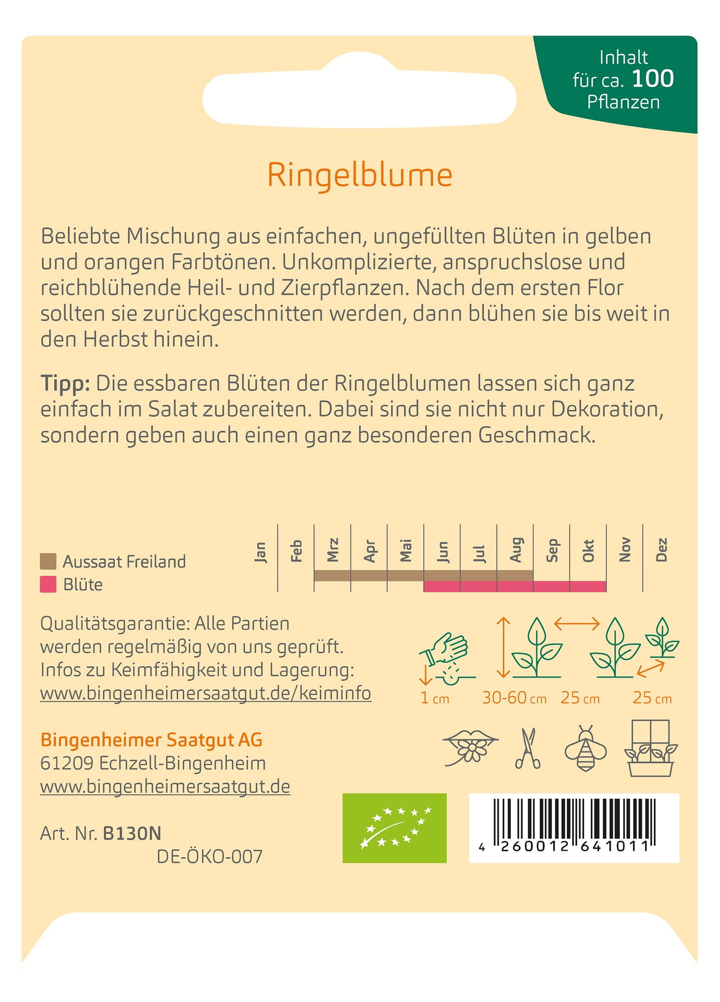 Ringelblume | BIO Ringelblumensamen von Bingenheimer Saatgut