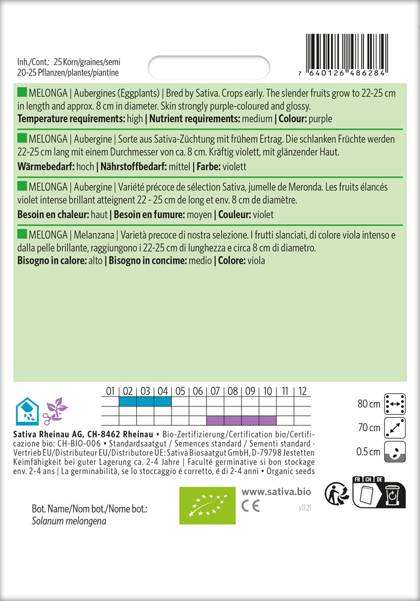 Artikelbild 2 von "BIO Aubergine Melonga" aus der Kategorie Auberginensamen