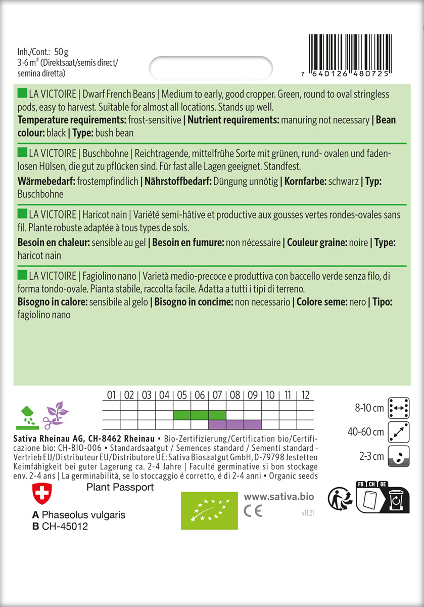 Artikelbild 2 von "BIO Buschbohne La Victoire [MHD 12/2025]" aus der Kategorie Buschbohnensamen