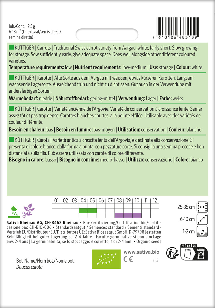 Artikelbild 2 von "BIO Möhre Küttiger [MHD 12/2025]" aus der Kategorie Möhrensamen