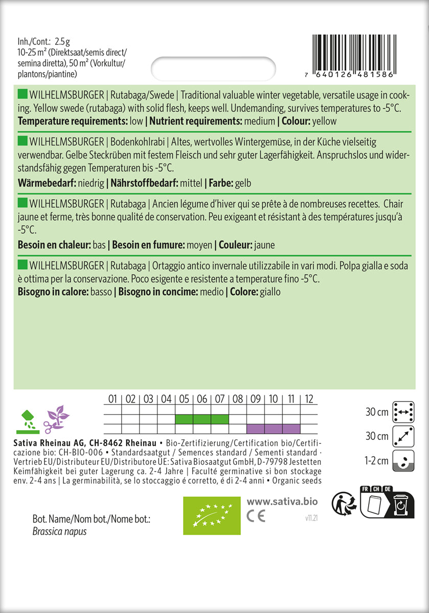 Artikelbild 2 von "BIO Bodenkohlrabi Wilhelmsburger" aus der Kategorie Kohlrabisamen