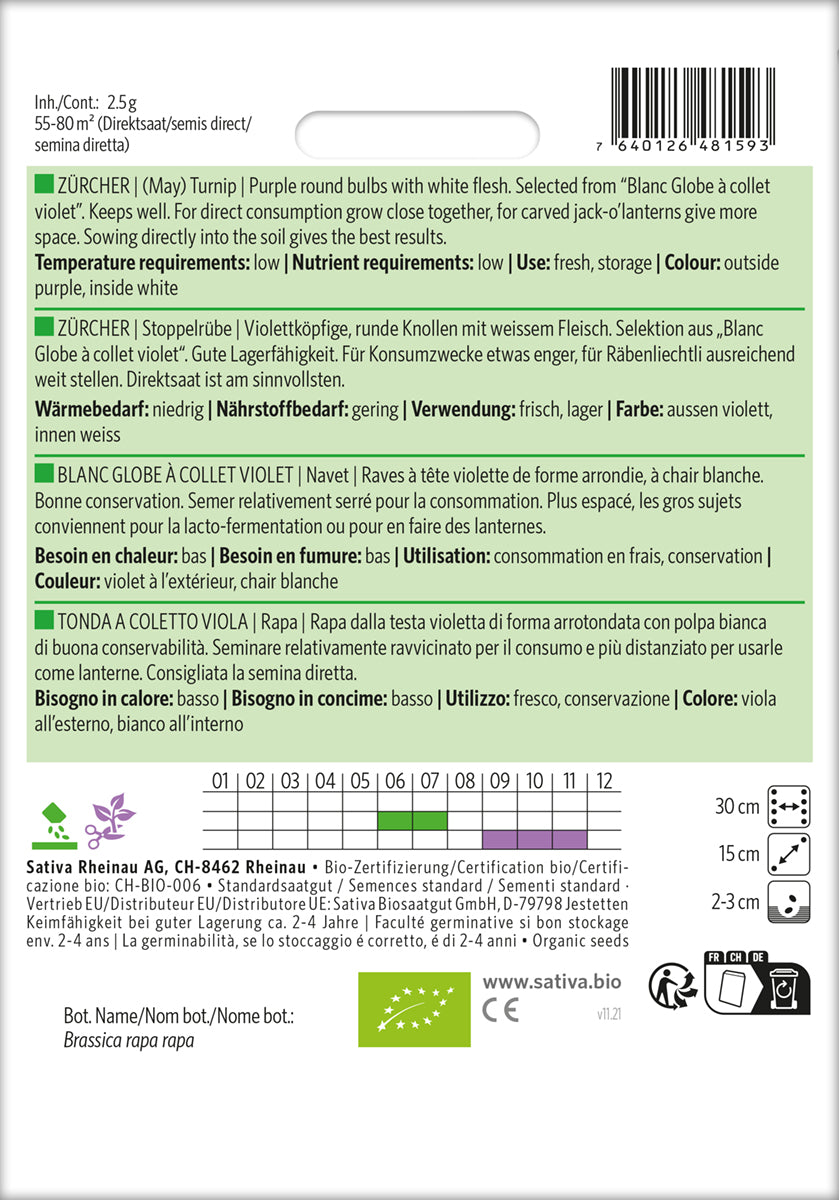 Artikelbild 2 von "BIO Stoppelrübe Zürcher" aus der Kategorie Rübensamen