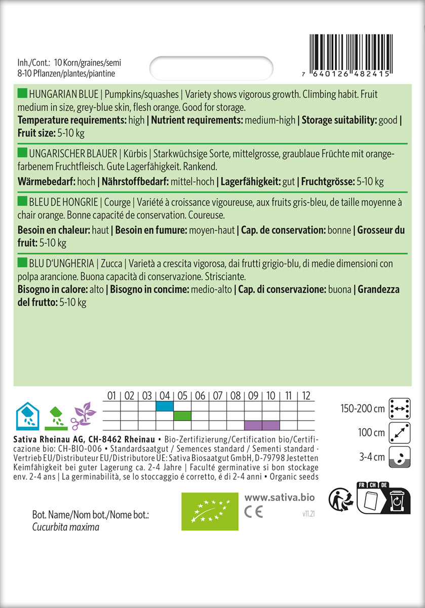 Artikelbild 2 von "BIO Kürbis Ungarischer Blauer" aus der Kategorie Kürbissamen