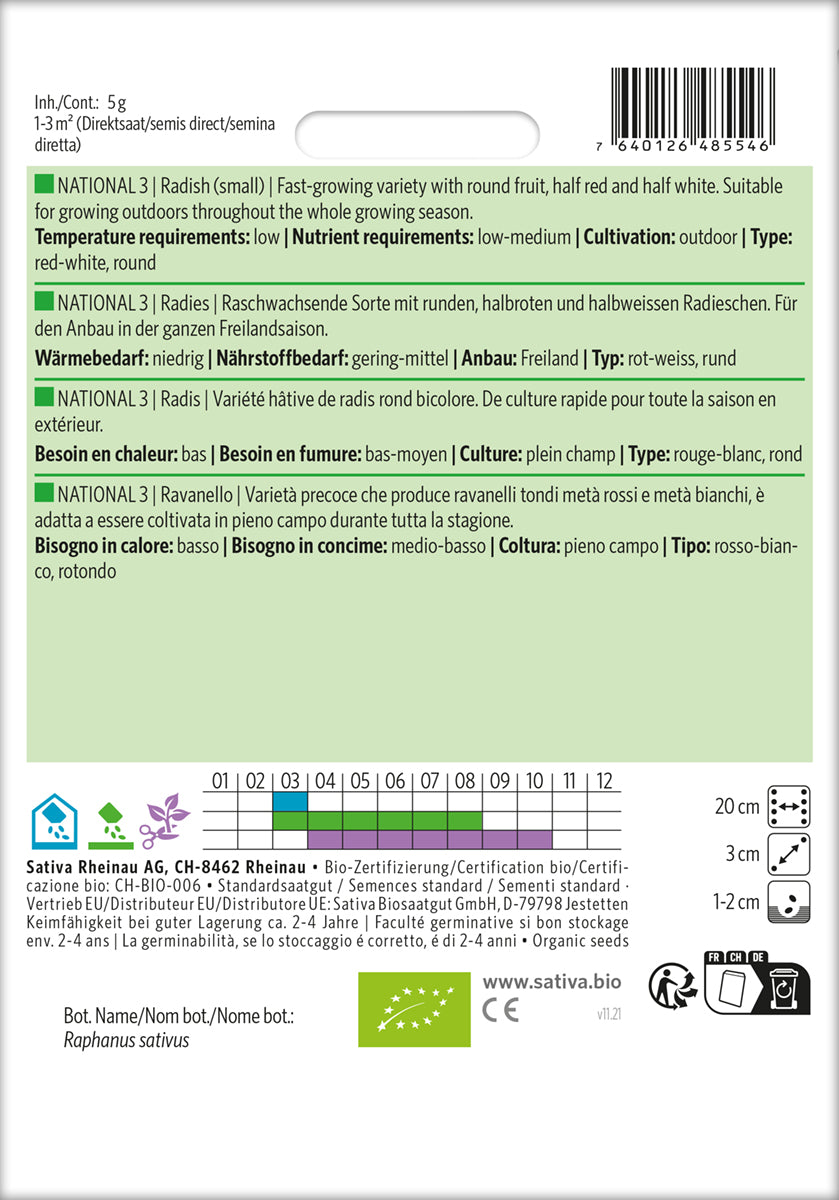 Artikelbild 2 von "BIO Radies National 3 [MHD 12/2025]" aus der Kategorie Radieschensamen
