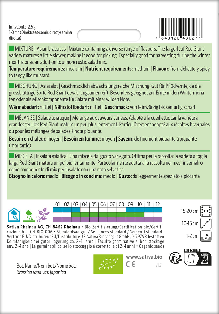 Artikelbild 2 von "BIO Asiasalat Mischung" aus der Kategorie Asiasalatsamen