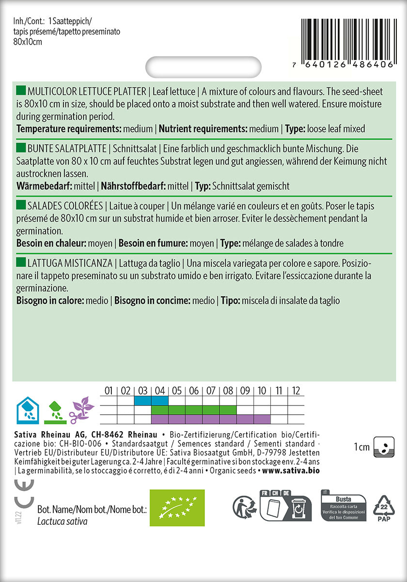 Artikelbild 3 von "BIO Schnittsalat Bunte Salatplatte (Saatteppich) [MHD 12/2025]"