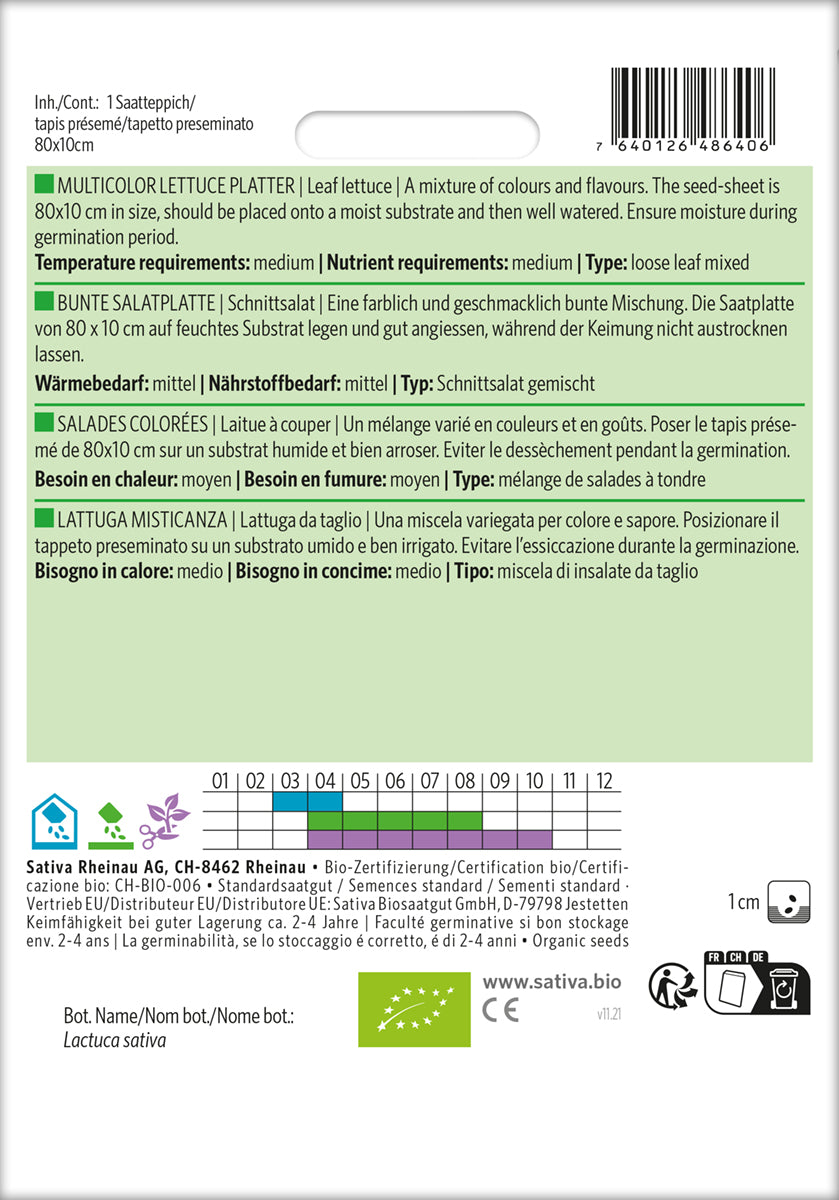 Artikelbild 2 von "Schnittsalat Bunte Salatplatte (Saatteppich) [MHD 12/2025]"