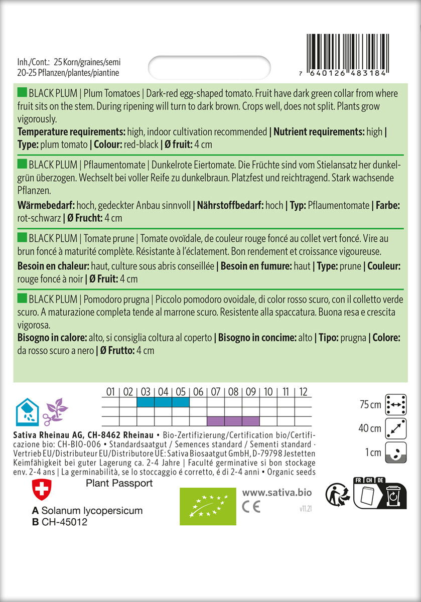 Artikelbild 2 von "BIO Pflaumentomate Black Plum" aus der Kategorie Eiertomatensamen