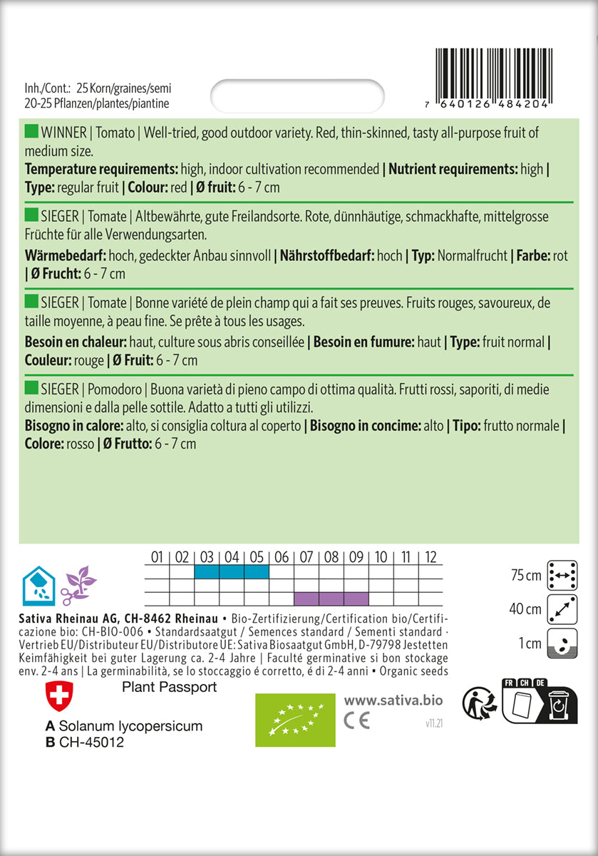 Artikelbild 2 von "BIO Tomate Sieger [MHD 12/2025]" aus der Kategorie Tomatensamen