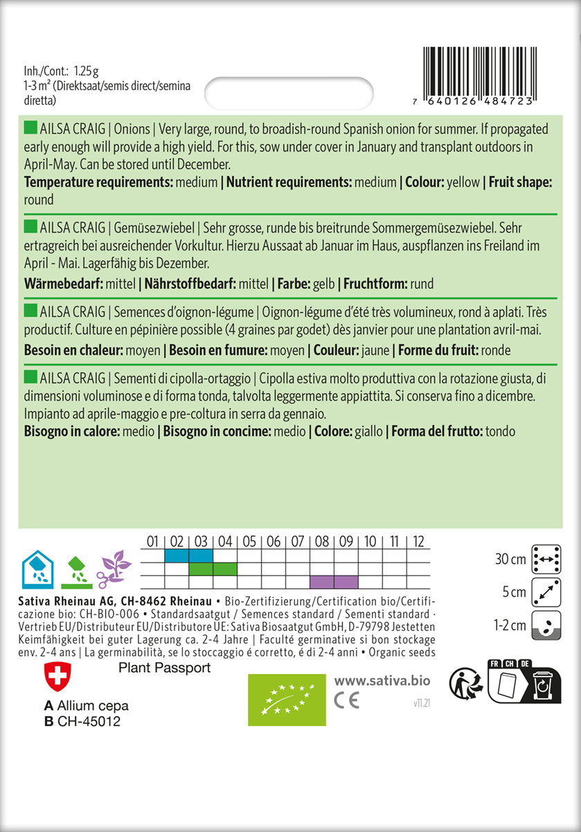 Artikelbild 2 von "BIO Gemüsezwiebelsamen Ailsa Craig" aus der Kategorie Zwiebelsamen
