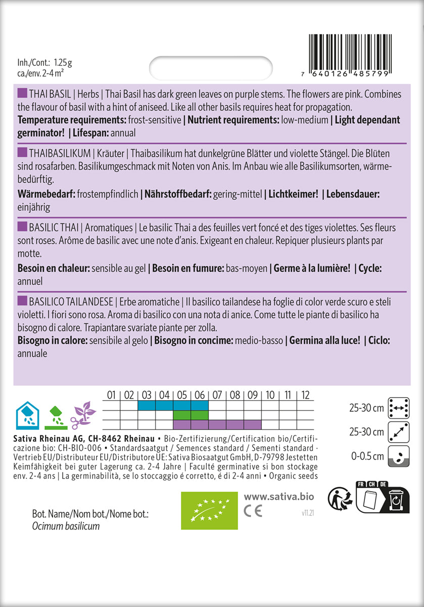 Artikelbild 2 von "BIO Thaibasilikum [MHD 12/2025]" aus der Kategorie Basilikumsamen