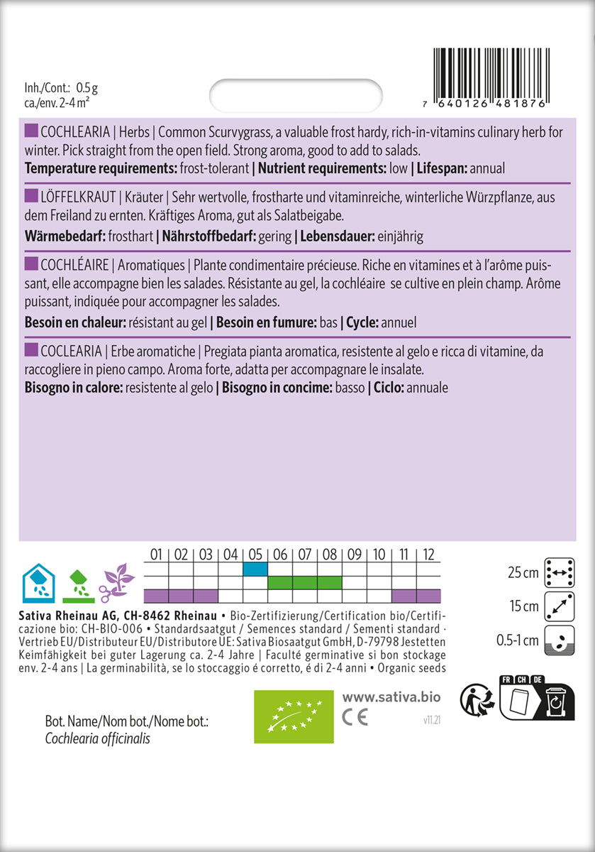 Artikelbild 2 von "BIO Löffelkraut [MHD 12/2025]" aus der Kategorie Kräutersamen
