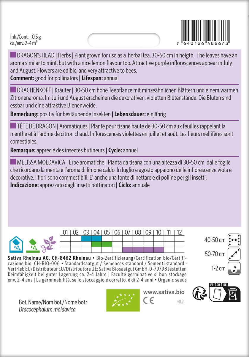 Artikelbild 2 von "BIO Drachenkopf [MHD 12/2025]" aus der Kategorie Heilpflanzensamen