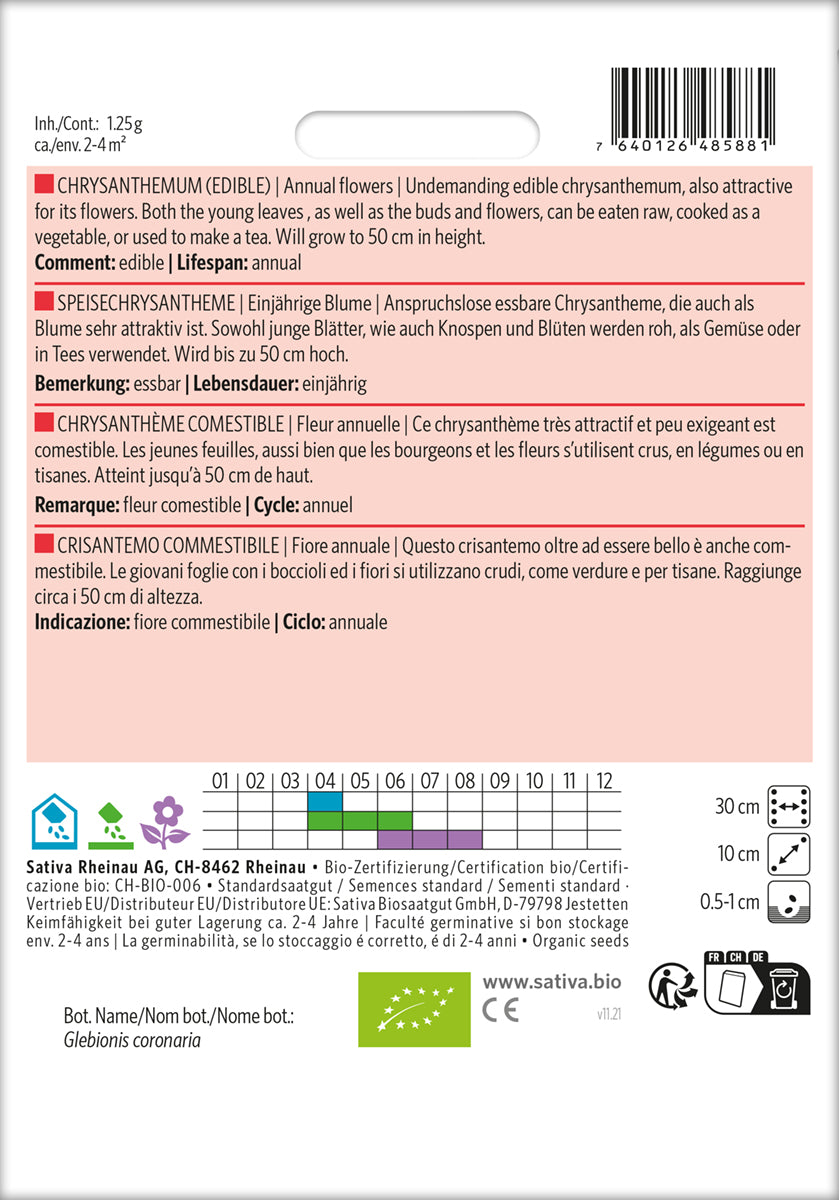 Artikelbild 2 von "BIO Speisechrysantheme [MHD 12/2025]" aus der Kategorie Blumensamen
