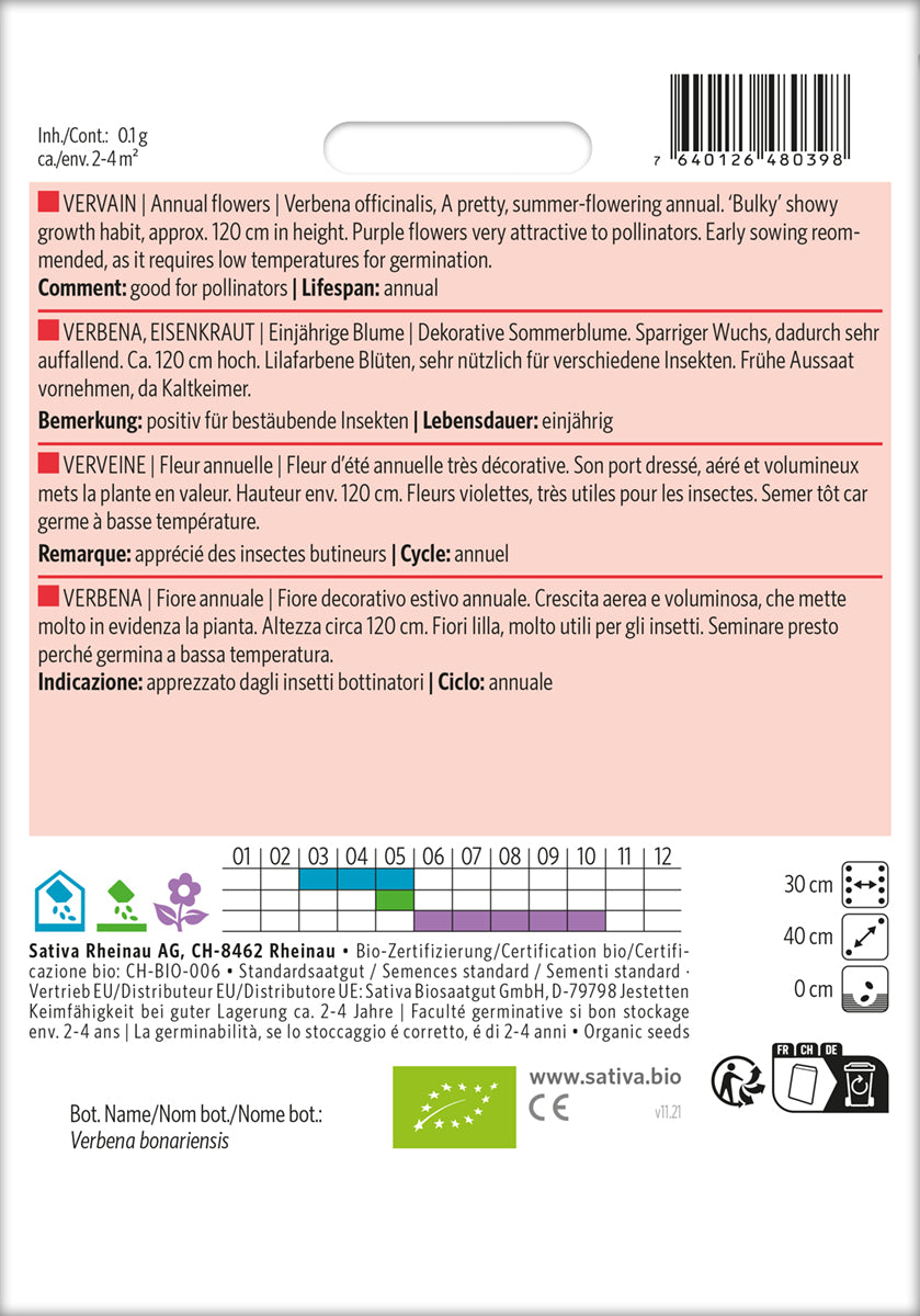 Artikelbild 2 von "BIO Verbena Eisenkraut" aus der Kategorie Blumensamen