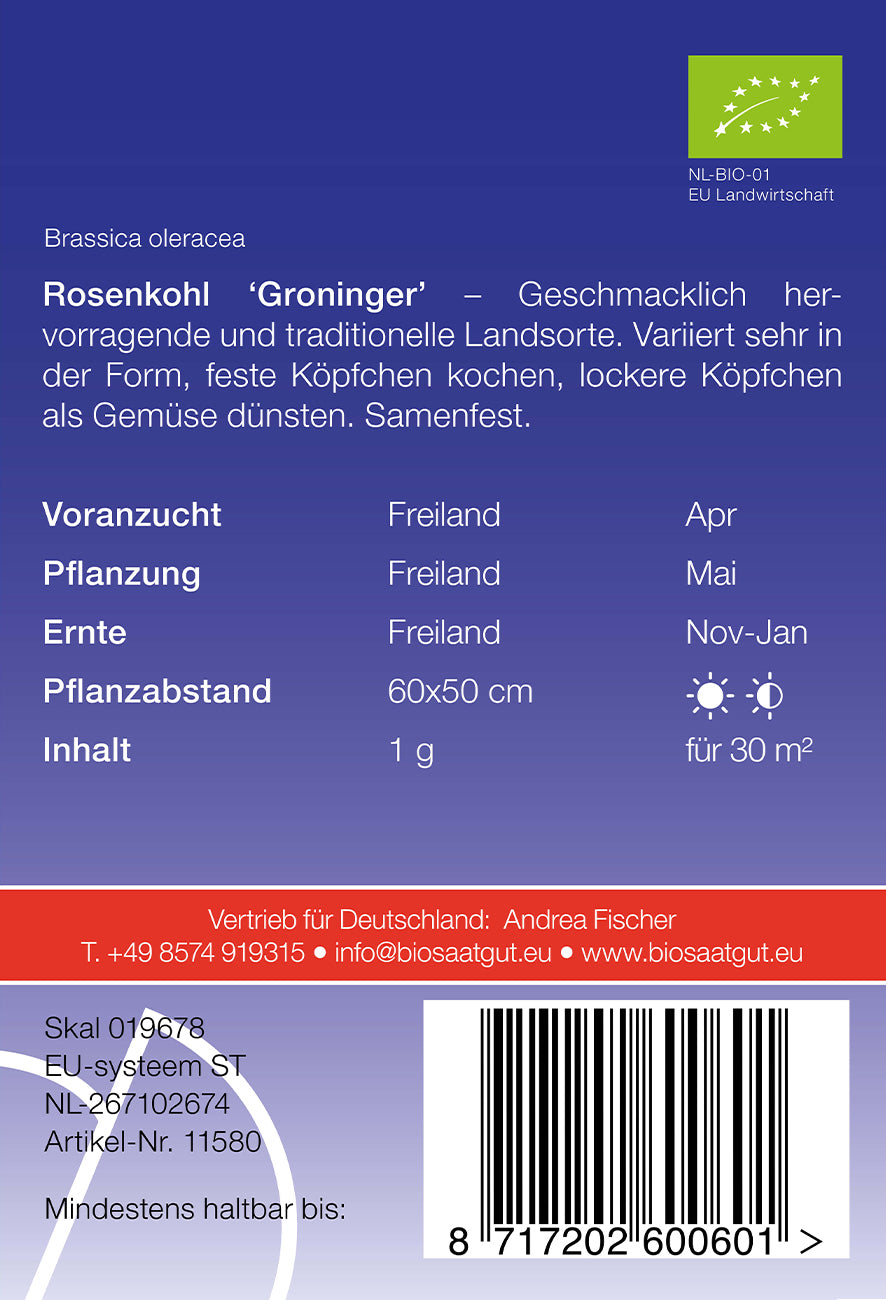 Artikelbild 2 von "BIO Rosenkohl Groninger" aus der Kategorie Rosenkohlsamen
