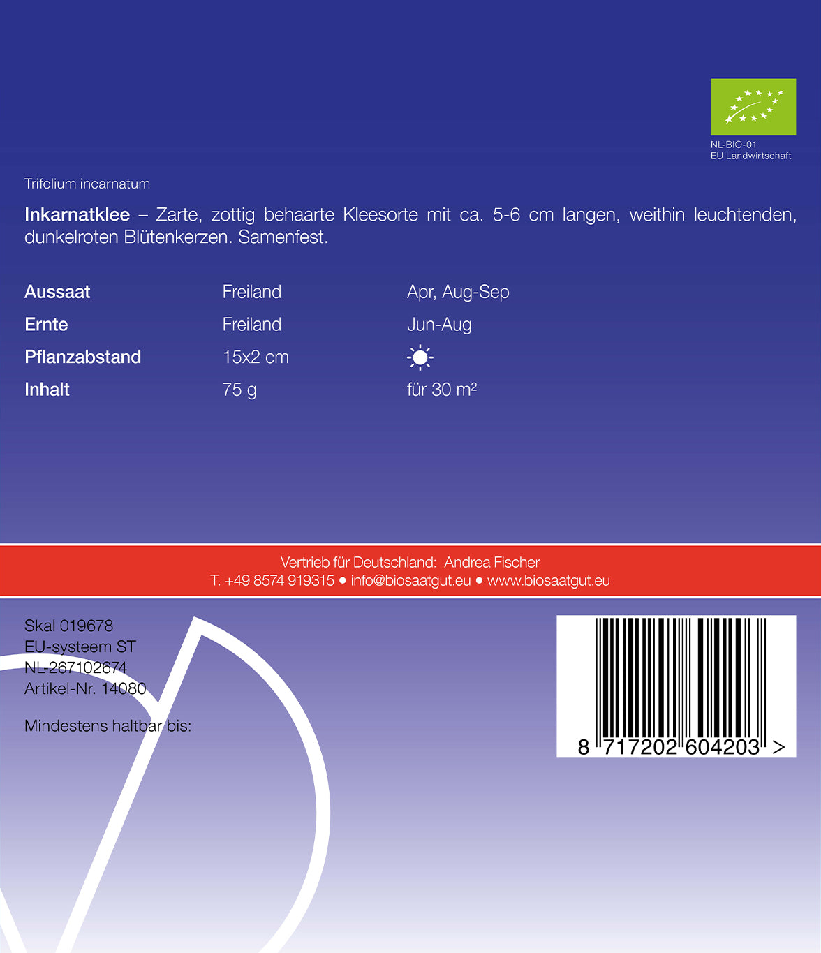 Artikelbild 2 von "BIO Inkarnatklee Gründünger" aus der Kategorie Gründünger & -düngung