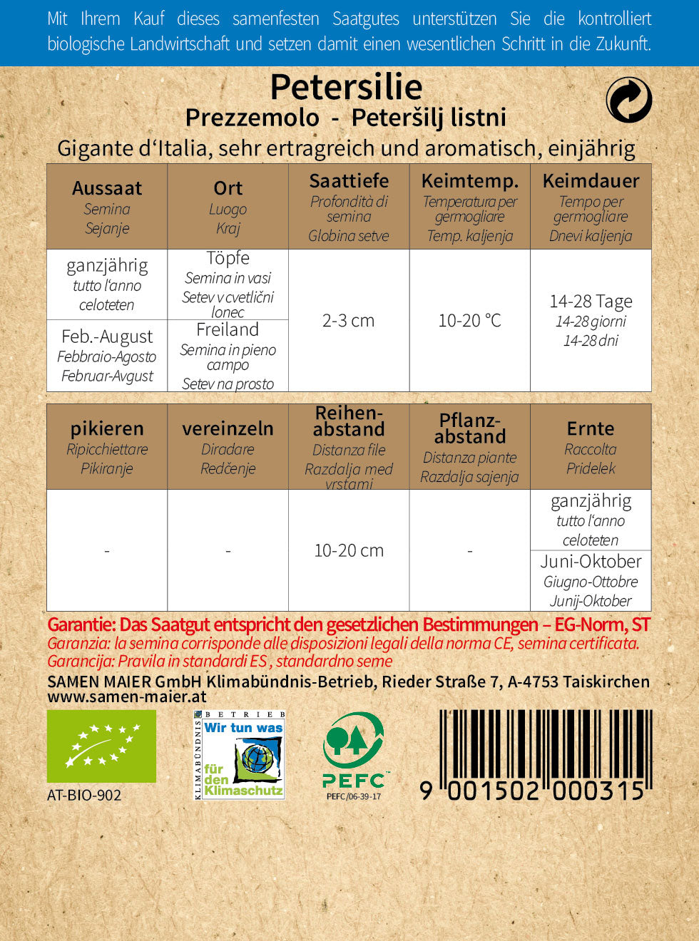 Artikelbild 2 von "BIO Petersilie Gigante d'Italia einjährig [MHD 12/2023]"