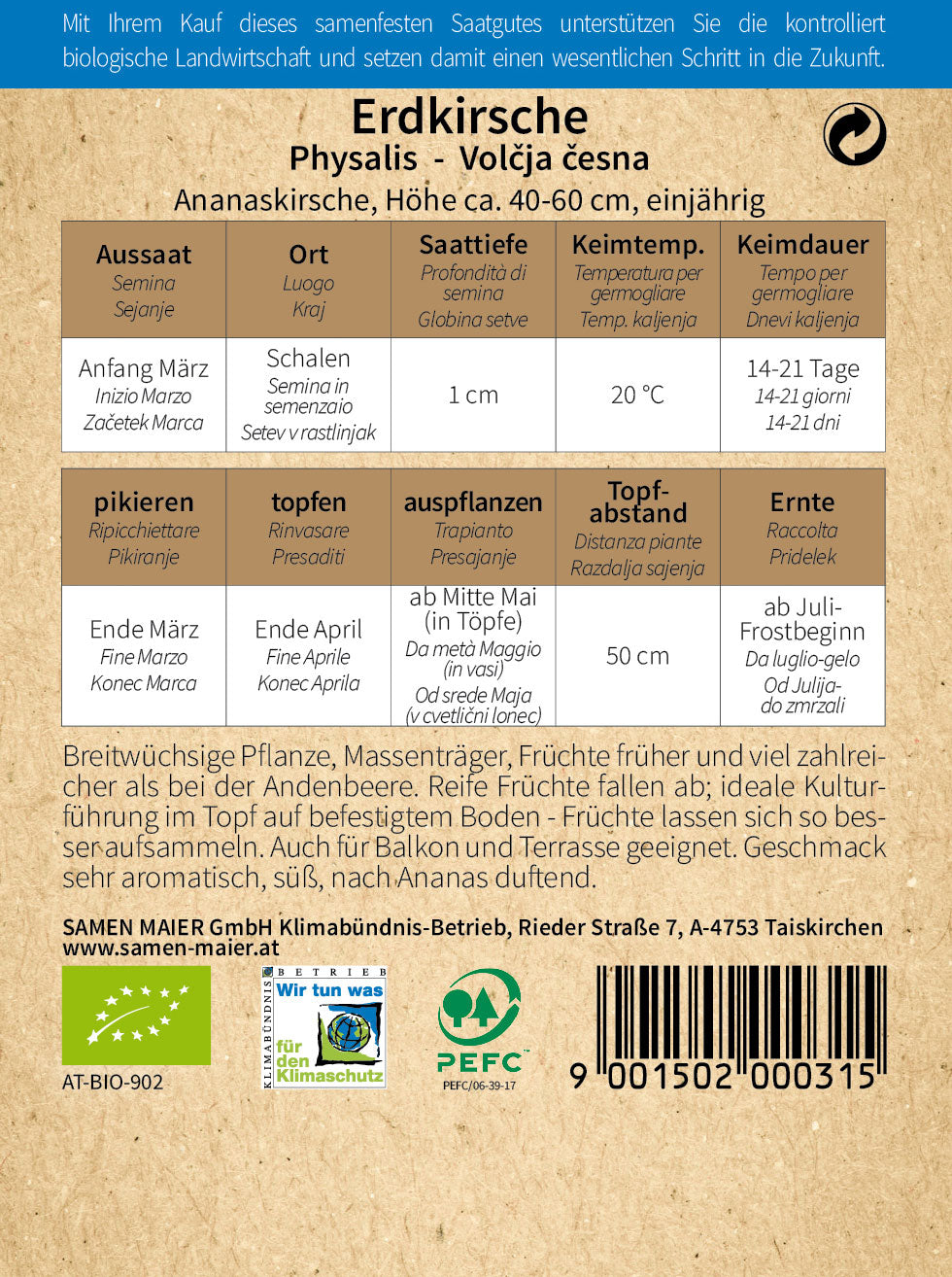 Artikelbild 2 von "BIO Erdkirsche" aus der Kategorie Andenbeerensamen