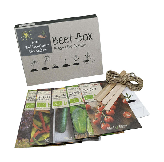 Artikelbild 1 von "BIO Beet-Box "Für Balkonien-Urlauber"" aus der Kategorie Gemüsesamen-Sets