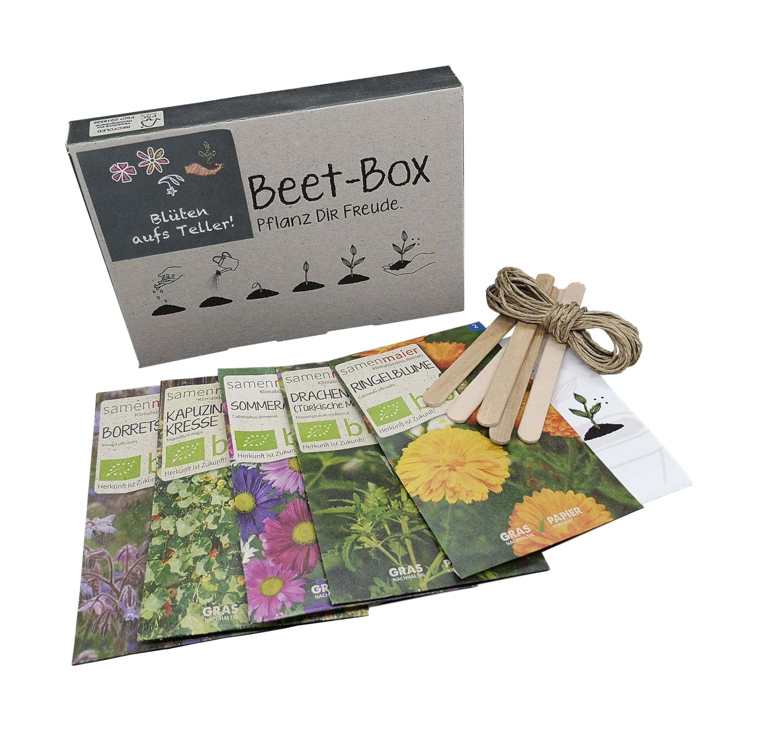 Artikelbild 1 von "BIO Beet-Box "Blüten aufs Teller!"" aus der Kategorie Samen-Sets