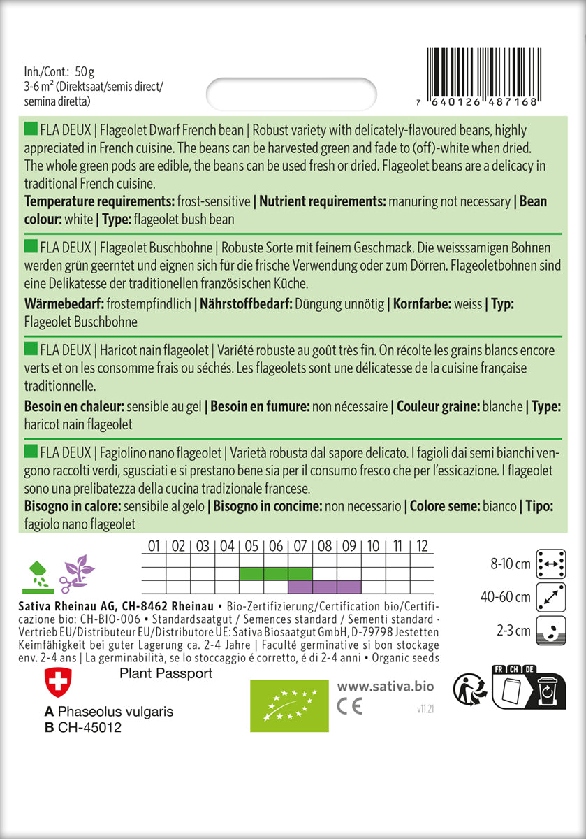 Artikelbild 2 von "BIO Flageoletbohne Fla Deux [MHD 12/2024]" aus der Kategorie Buschbohnensamen