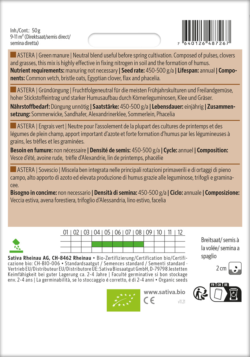 Artikelbild 2 von "BIO Gründüngung Astera [MHD 12/2025]" aus der Kategorie Gründünger & -düngung
