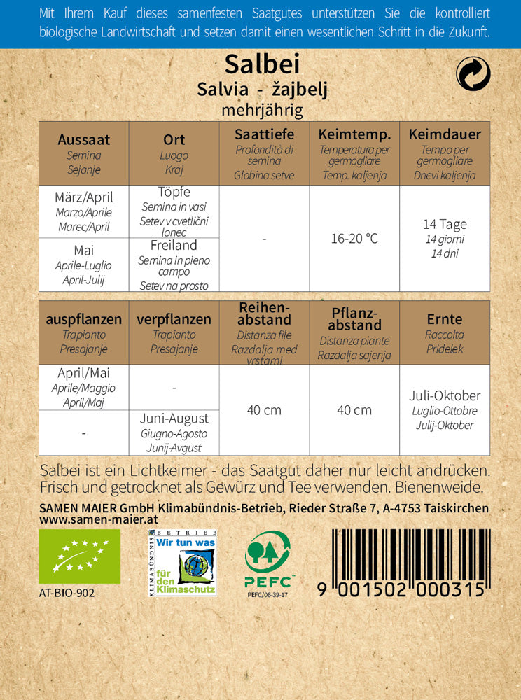 Artikelbild 2 von "BIO Salbei [MHD 12/2023]" aus der Kategorie Salbeisamen