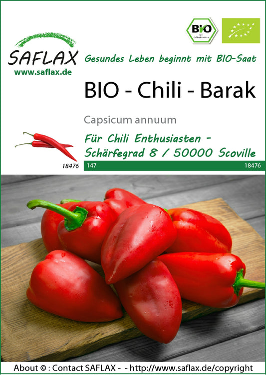 Chili Barak | BIO Chilisamen von Saflax [MHD 06/2024]