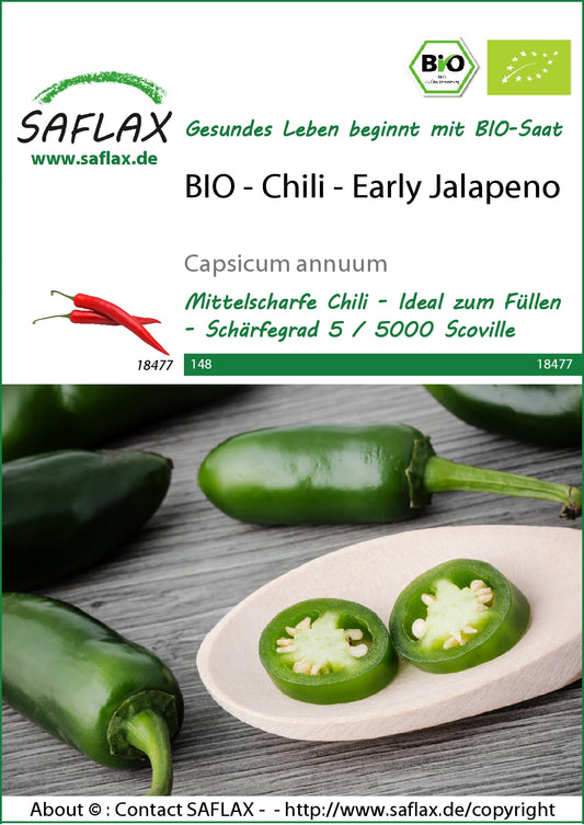 Chili Early Jalapeno | BIO Chilisamen von Saflax