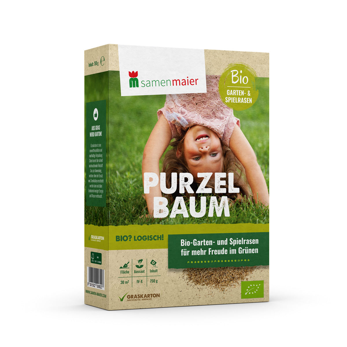 Artikelbild 1 von "Bio-Gartenrasen Purzelbaum 750 g" aus der Kategorie Rasensamen