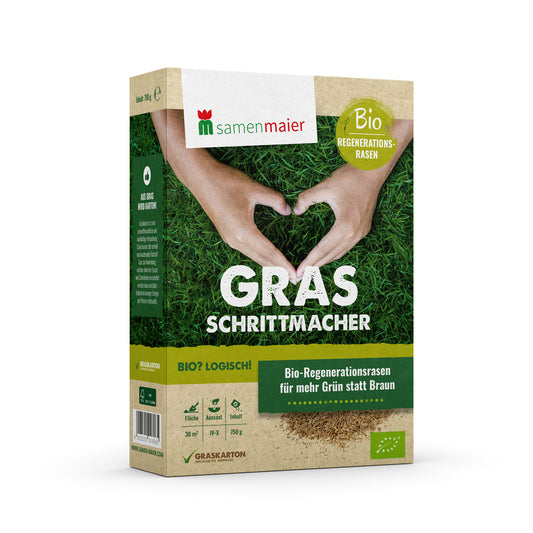 Regenerationsrasen Grasschrittmacher 750 g | Bio-Rasensamen von Samen Maier