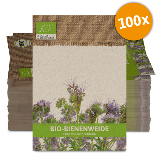 BIO Bienenweide für Werbezwecke (100 Tütchen) | BIO Phaceliasamen von FLORTUS