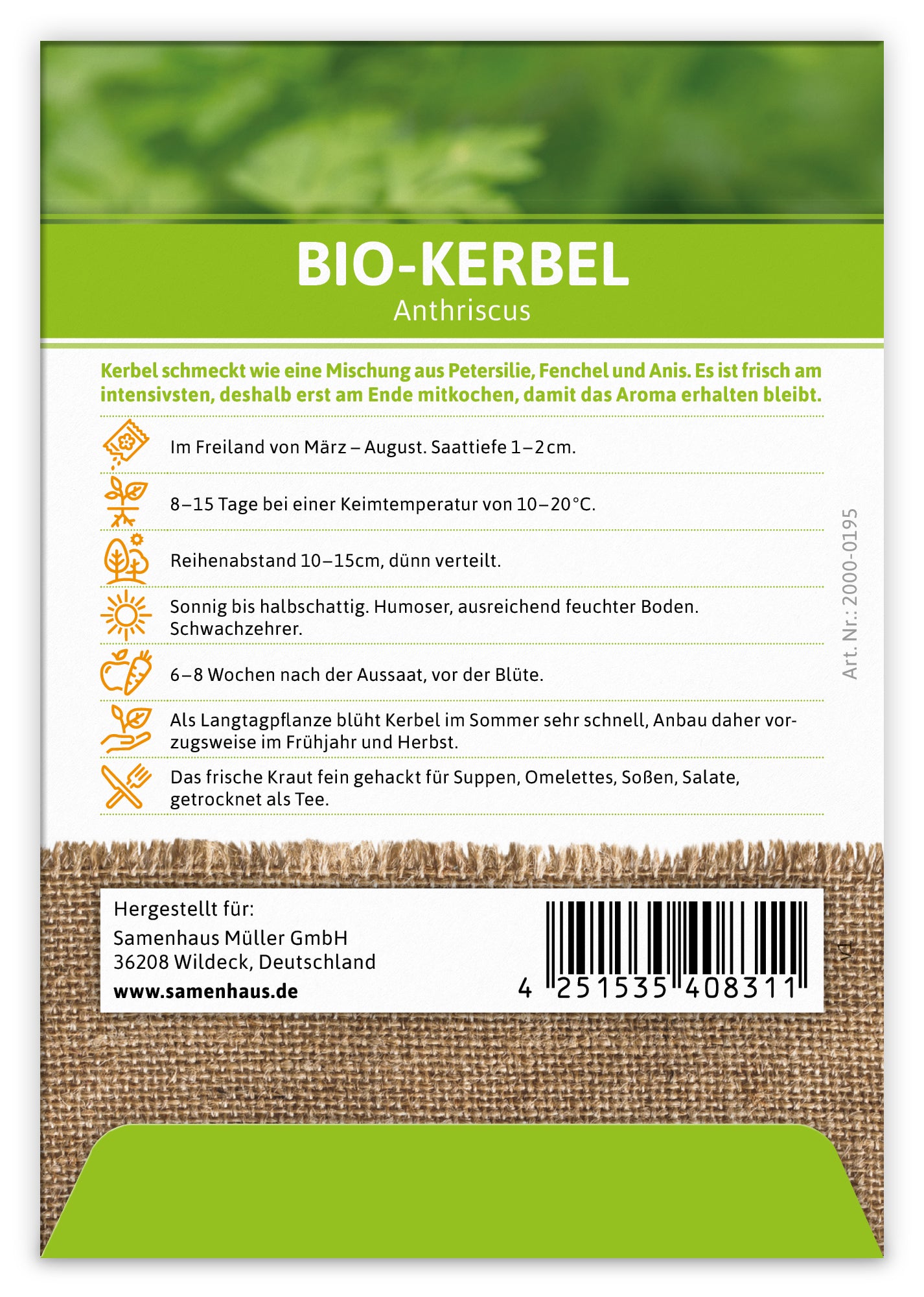 Artikelbild 2 von "BIO Kerbel" aus der Kategorie Kerbelsamen